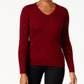 Karen Scott Women's Cotton V-Neck Sweater Red Size Medium