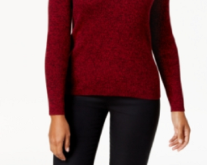 Karen Scott Women's Cotton V-Neck Sweater Red Size Small