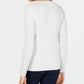 Karen Scott Women's Cable-Knit V-Neck Sweater White Size Small
