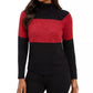 Karen Scott Women's Colorblocked Cotton Turtleneck Sweater Red Size Medium