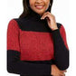 Karen Scott Women's Colorblocked Cotton Turtleneck Sweater Red Size Medium