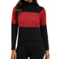 Karen Scott Petite Colorblock Cotton Turtleneck Sweater Red Size X-Large