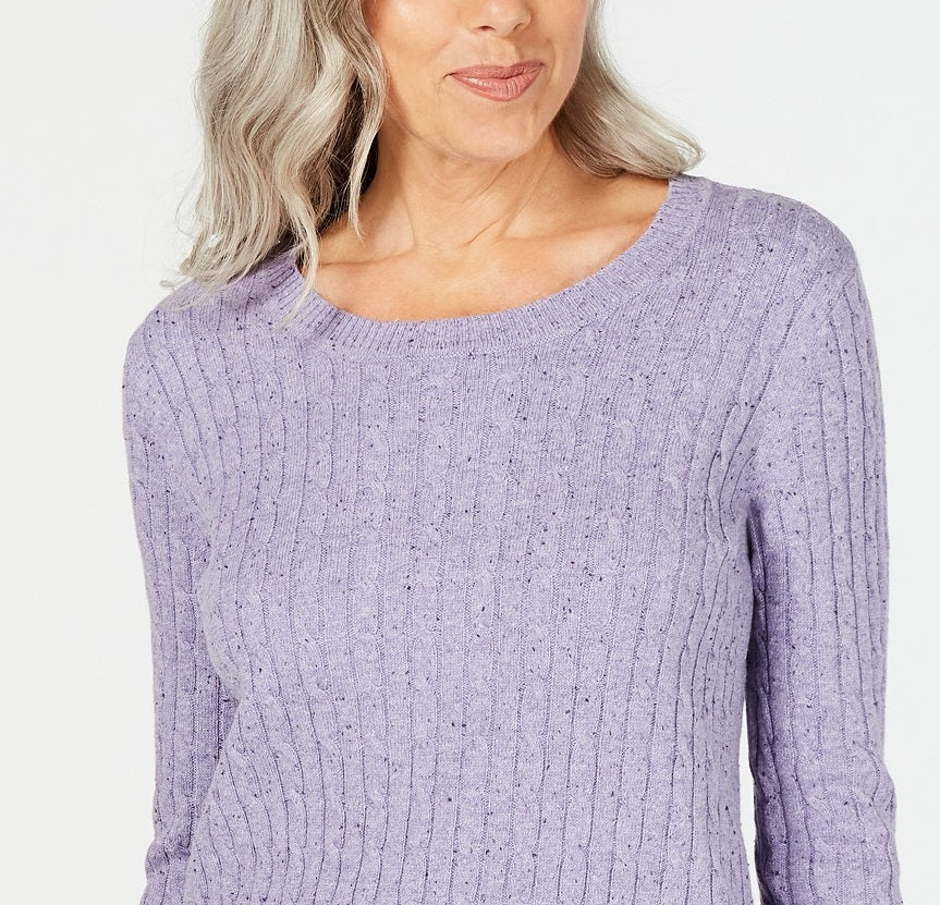 Karen Scott Women's Cable-Knit Sweater Blue Size Large