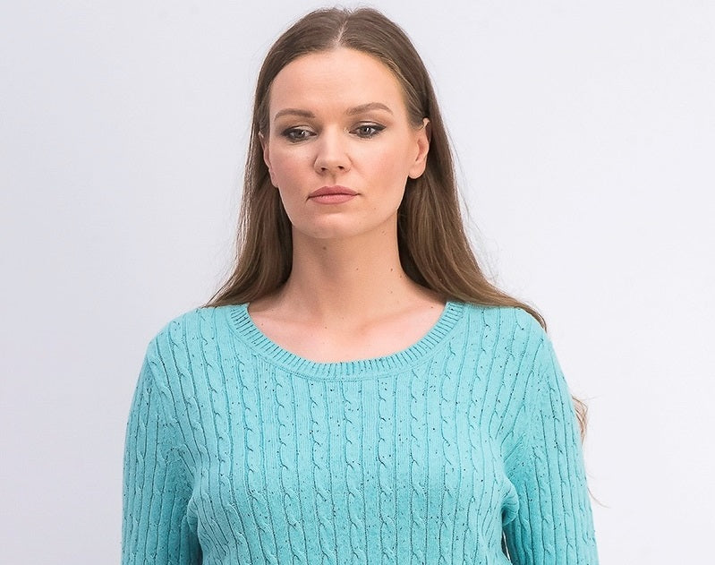 Karen Scott Women's Cable-Knit Sweater Blue Size Medium