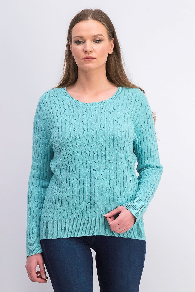 Karen Scott Women's Cable-Knit Sweater Blue Size 2 Extra Large