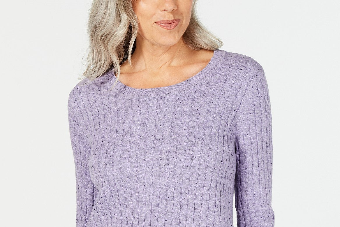 Karen Scott Women's Cable-Knit Sweater Purple Size Medium