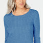 Karen Scott Women's Cable-Knit Sweater Turq Size Large