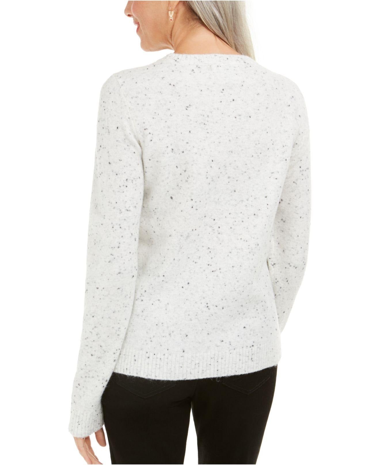 Karen Scott Women's Cable-Knit Sweater Winter White Size Extra Large
