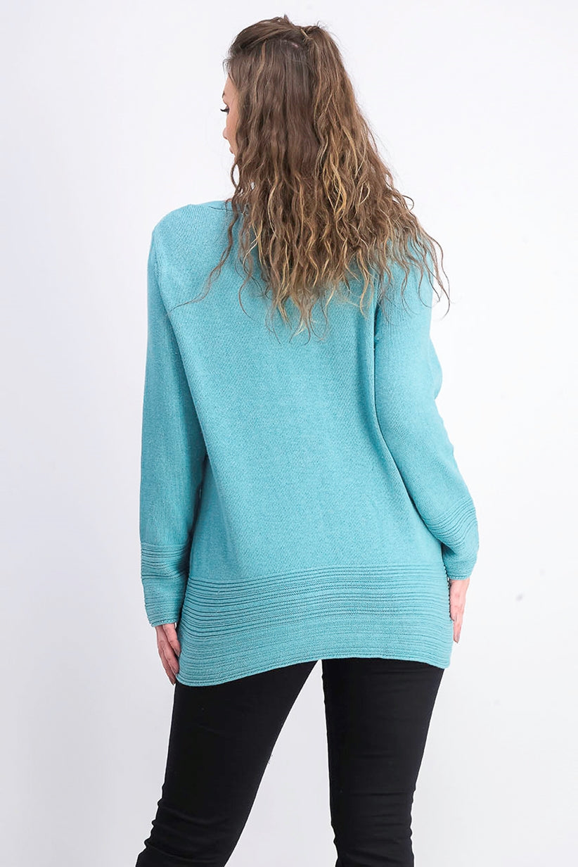 Karen Scott Women's Cotton Boat-Neck Sweater Blue Size Small