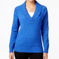 Karen Scott Women's Cotton Marled Shawl-Collar Sweater Blue Size Extra Large