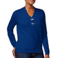 Karen Scott Women's Cotton Marled Henley Sweater Blue Size Medium