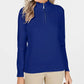 Karen Scott Women's Petite Cotton Mock-Neck Pullover Blue Size Petite Medium