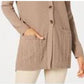 Karen Scott Women's Mixed-Stitch Button-Front Cardigan Navy Size Small