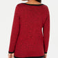 Karen Scott Women's Cotton Contrast Trim Sweater Bright Red Size Medium