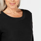Karen Scott Women's 3/4-Sleeve Sweater Black Size Medium