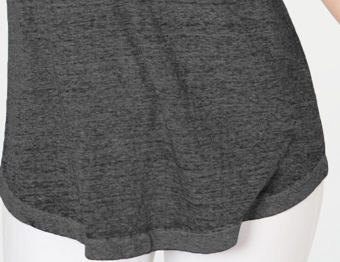 Style & Co Women's Chest-Pocket Burnout Top Black Size Medium
