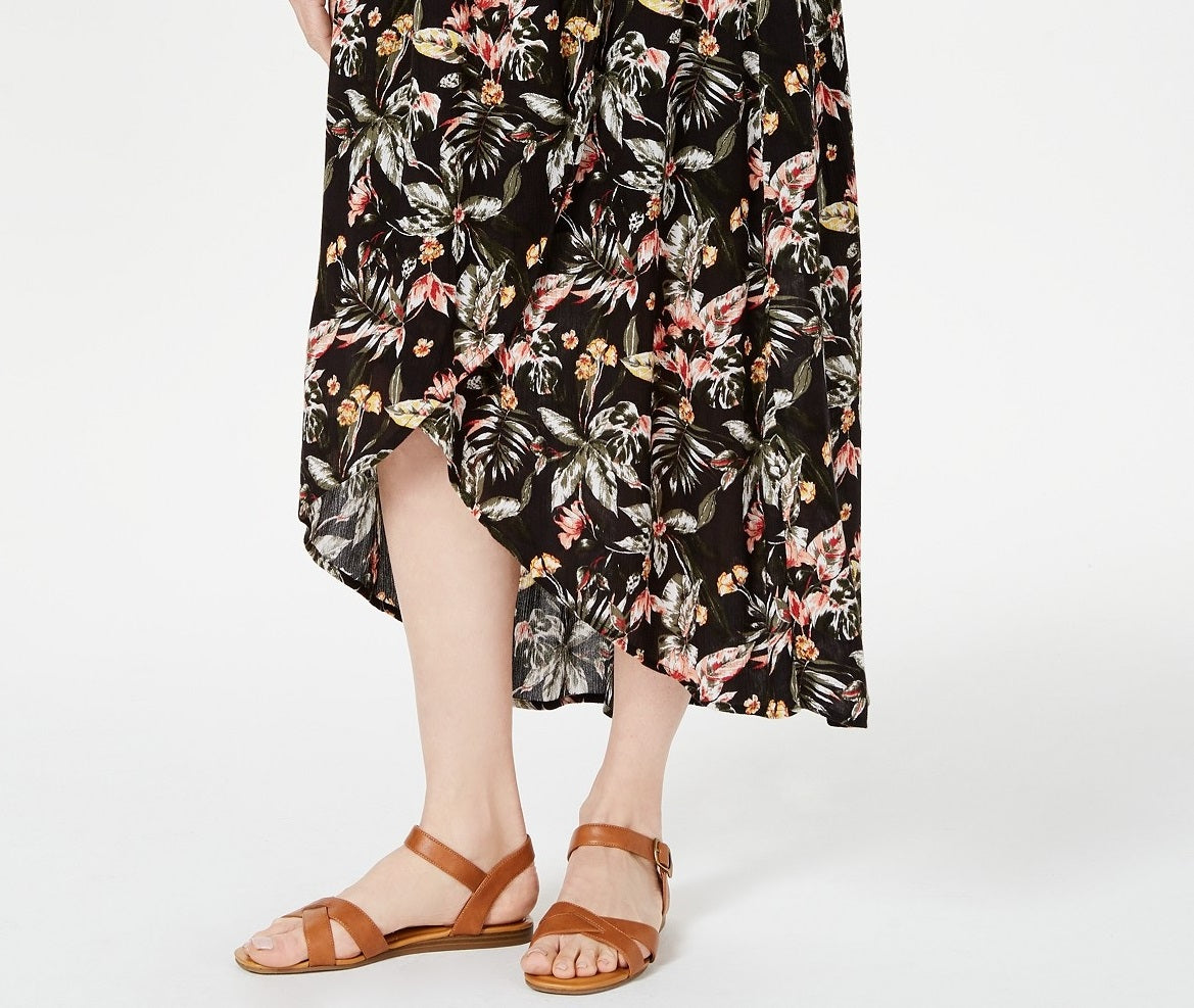 Style & Co Women's Printed High-Low Skirt Trpic Wndr Size Large