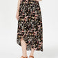 Style & Co Women's Printed High-Low Skirt Black Size X-Large