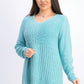 Karen Scott Women's Cotton Mixed-Stitch Sweater Aqua Size X-Large