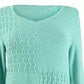 Karen Scott Women's Cotton Mixed-Stitch Sweater Blue Size Large