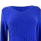 Karen Scott Women's Cotton Mixed-Stitch Sweater Blue Size X-Small