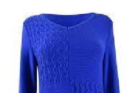 Karen Scott Women's Cotton Mixed-Stitch Sweater Blue Size X-Small