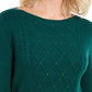 Karen Scott Women's Cable Knit Beaded Sweater Green Size Small
