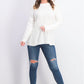 Karen Scott Women's Cable Knit Beaded Sweater White Size Medium