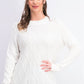 Karen Scott Women's Cable Knit Beaded Sweater White Size Medium