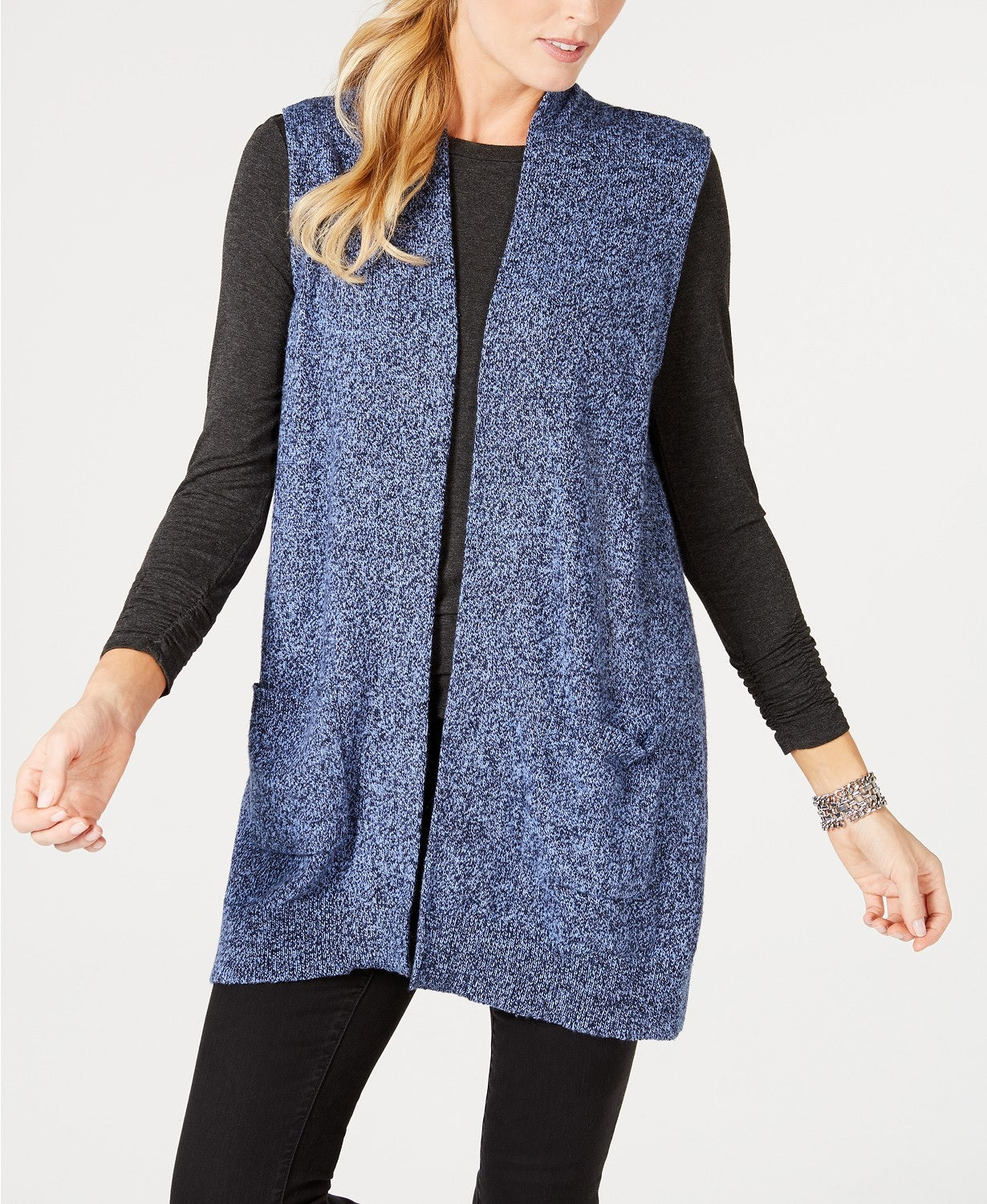 Karen Scott Women's Sweater Vest Blue Size Extra Large