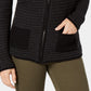 Karen Scott Women's Textured Zip-Front Cardigan Black Size Large