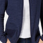 Karen Scott Women's Textured Zip-Front Cardigan Navy Size Small