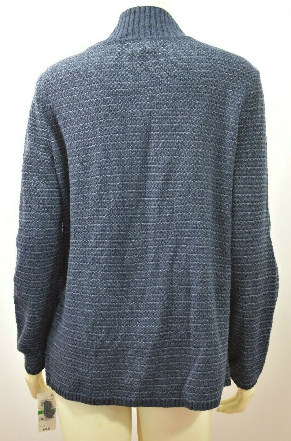 Karen Scott Women's Textured Zip-Front CardiganNavy Size Extra Large