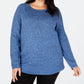 Karen Scott Women's Plus Size Curved Hem Tunic Blue Size 0X
