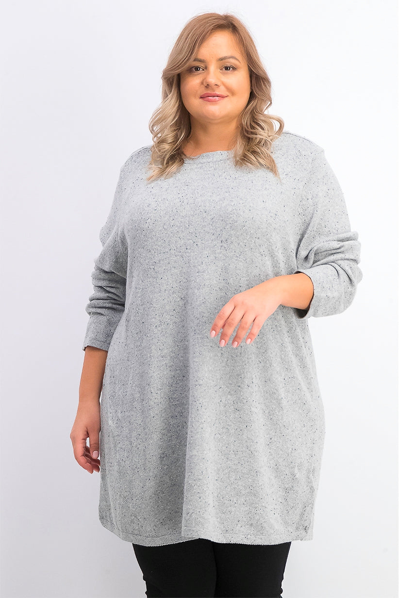 Karen Scott Women's Plus Size Curved Hem Tunic Gray Size 1X