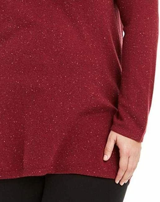 Karen Scott Women's Plus Size Curved Hem Tunic Red Size 0X