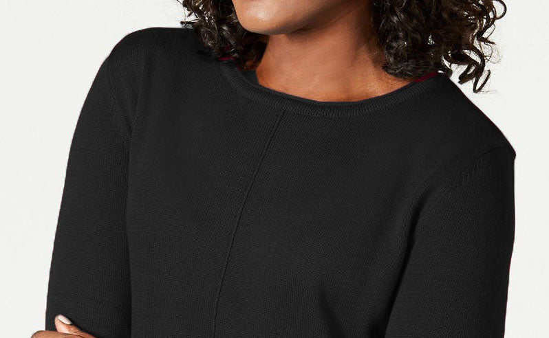 Karen Scott Women's Cotton Sweater Black Size Small