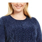Karen Scott Women's Cable-Knit Chenille Sweater  Estate Blue Size Large