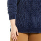 Karen Scott Women's Cable-Knit Chenille Sweater  Estate Blue Size Large