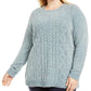 Karen Scott Women's Cable Knit Chenille Sweater Dark Blue Size 2X