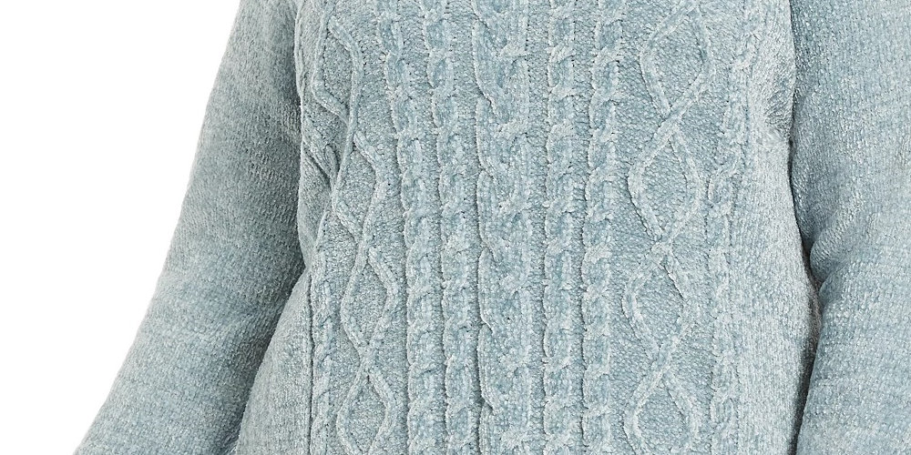 Karen Scott Women's Cable Knit Chenille Sweater Dark Blue Size 2X
