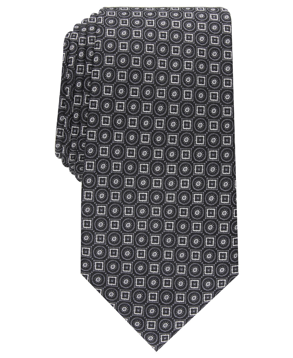 Tasso Elba Men's Classic Neat Silk Tie Black Size Regular