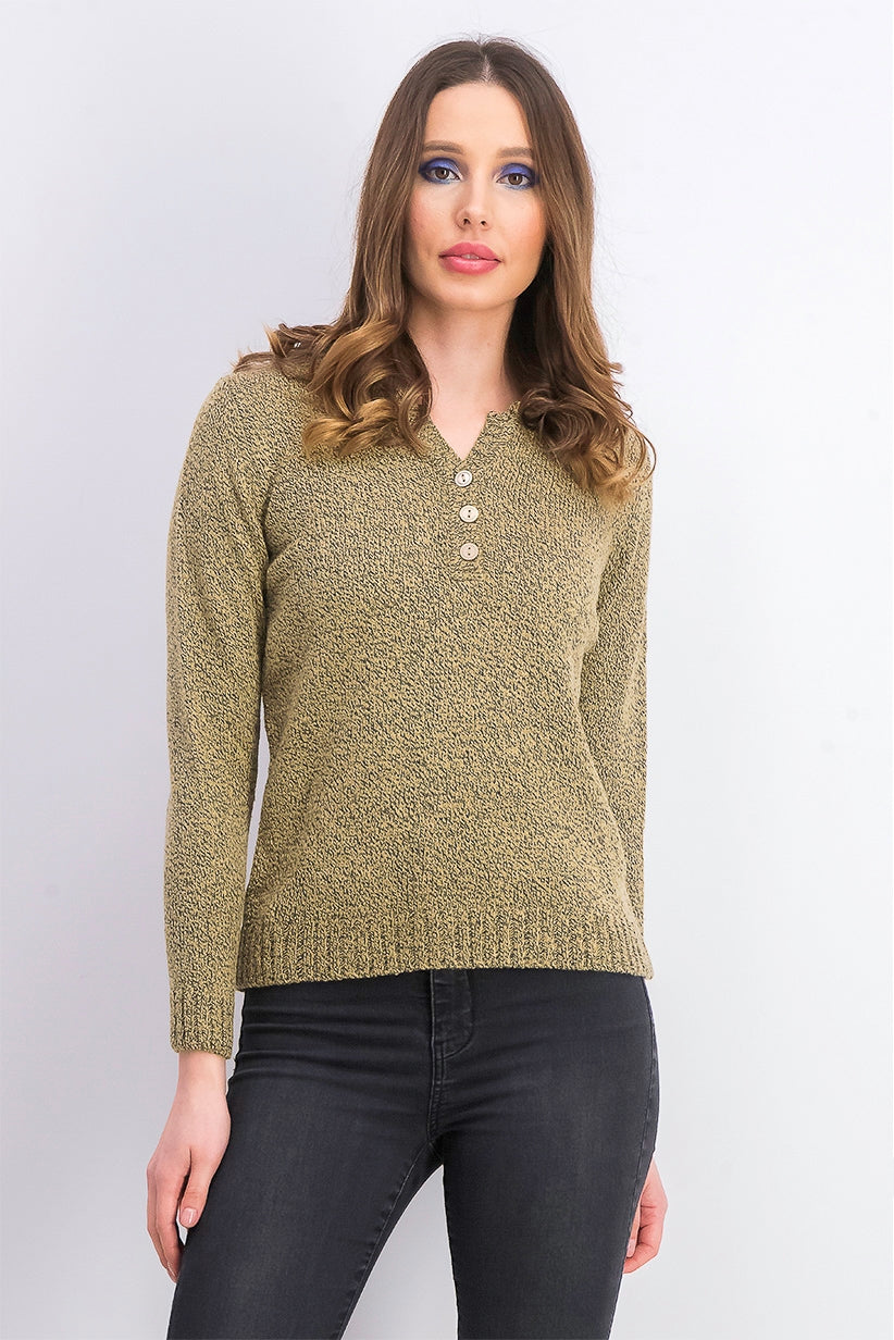 Karen Scott Women's Petite Point-Collar Sweater Brown Size Petite Small