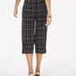 Alfani Women's Petite Printed Belted Culottes Black Size 4