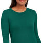 JM Collection Women's  Button-Cuff Crewneck Sweater Green Size Small