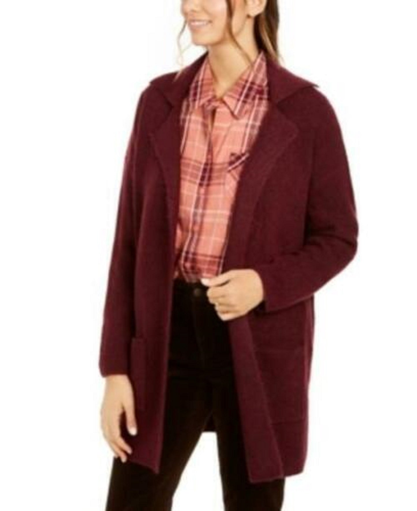 Style & Co Women's Open-Front Topper Jacket  Med Purple Size Extra Large