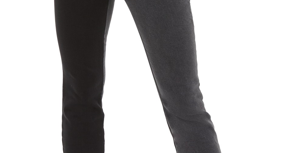 INC International Concepts Women's Two-Tone Skinny Jeans Black Size 4