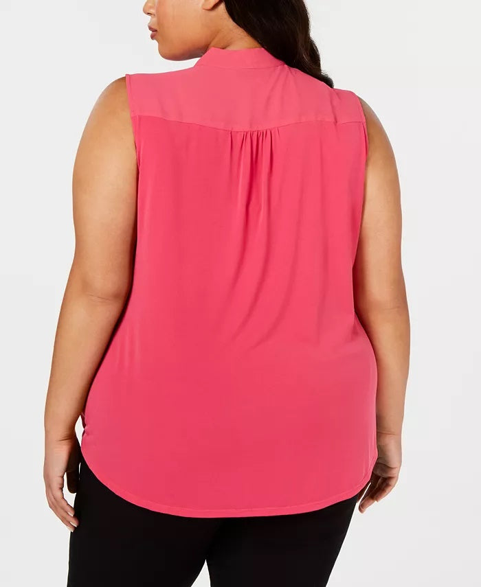 Alfani Women's Plus Size Surplice Top Pansy Pink Size 2 Extra Large