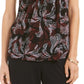 Alfani Women's Printed Smocked Mock-Neck Top Red Size Small