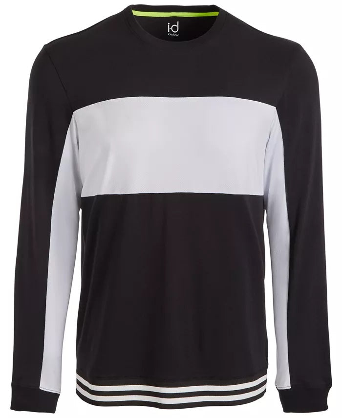 ID Ideology Men's Mesh-Blocked Long-Sleeve T-Shirt Black Size Medium